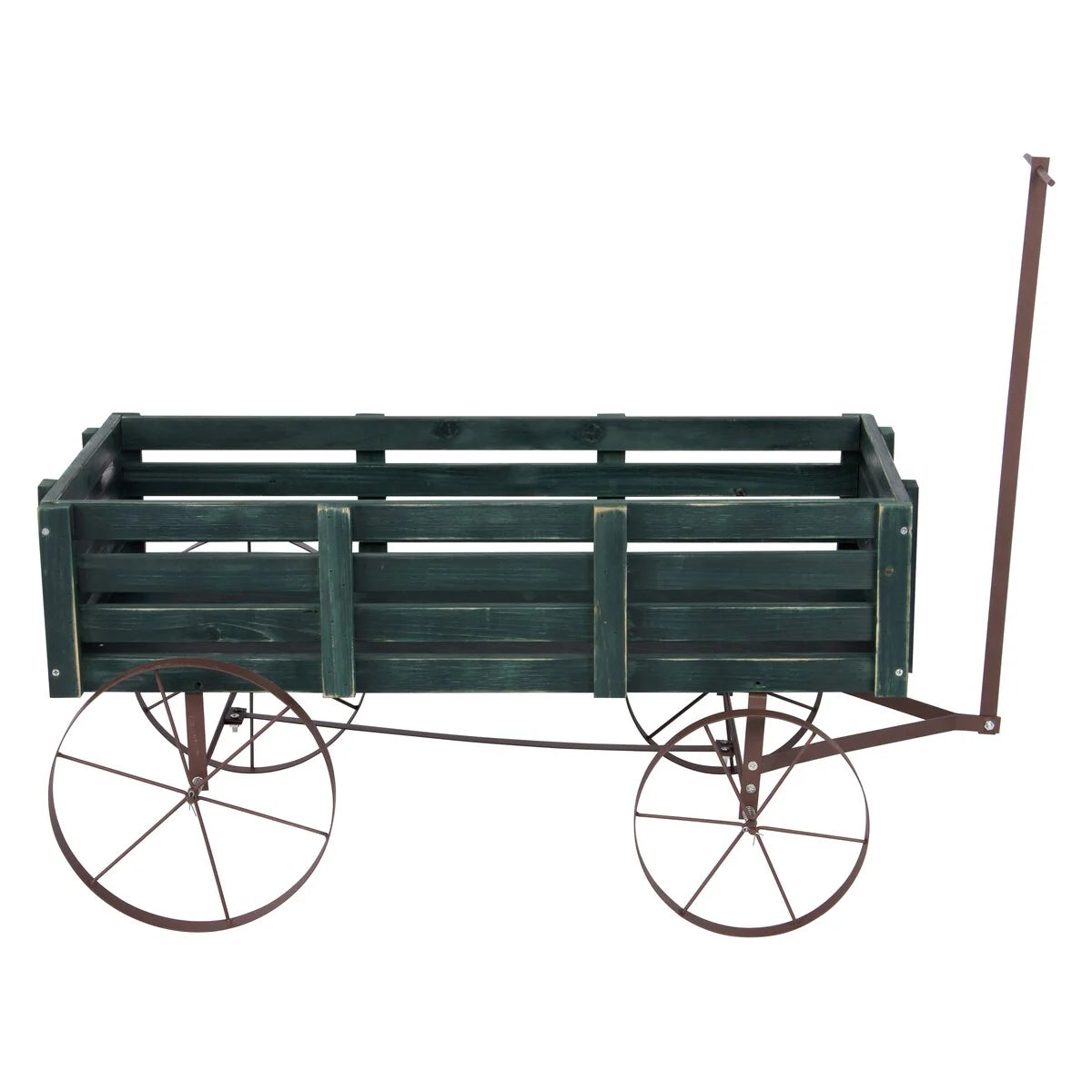 Goldcoast 51" Rustic Wagon Garden Planter with Metal Wheels