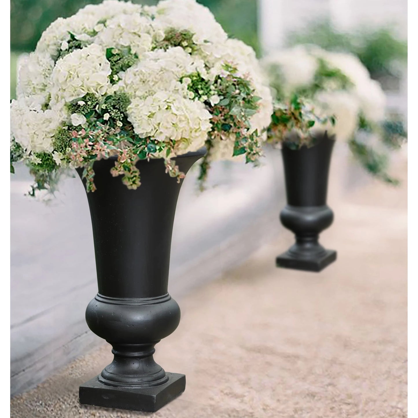 22.75" H Handmade Fiber Stone Tall Urn Planter Pot