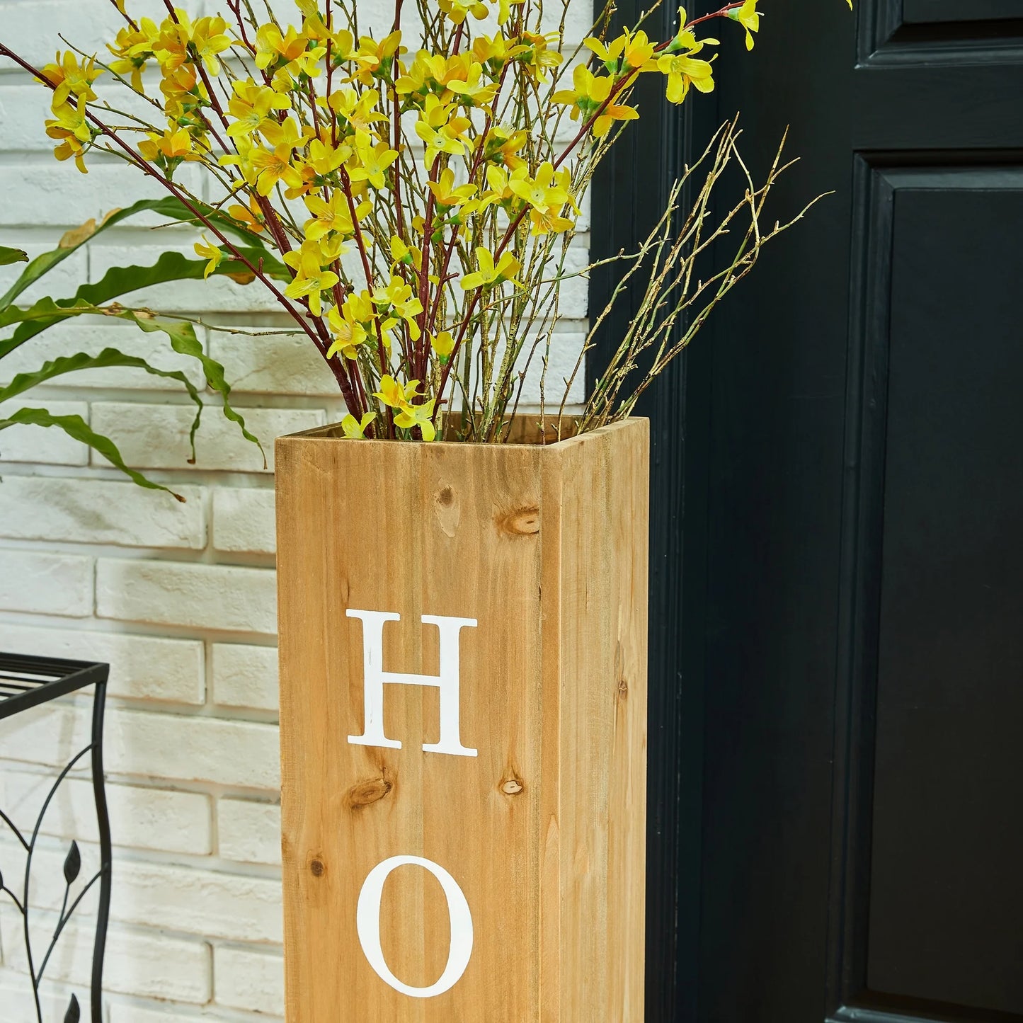 Glitzhome 30"H Rustic Welcome & Home or Welcome & Porch Double Sided Wooden Planter Sign Front Door Decor(2025 Quality-upgraded)