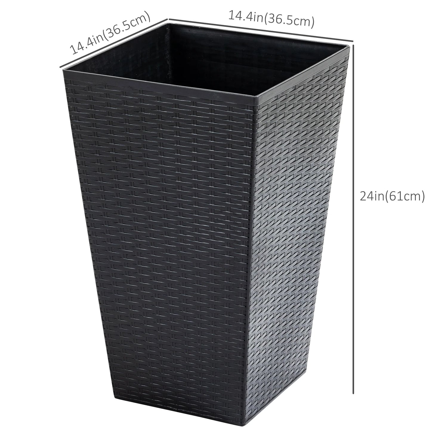 Outsunny Set of 3 Tall Planters, Outdoor & Indoor Flower Pot Set for Front Door, Entryway, Patio and Deck