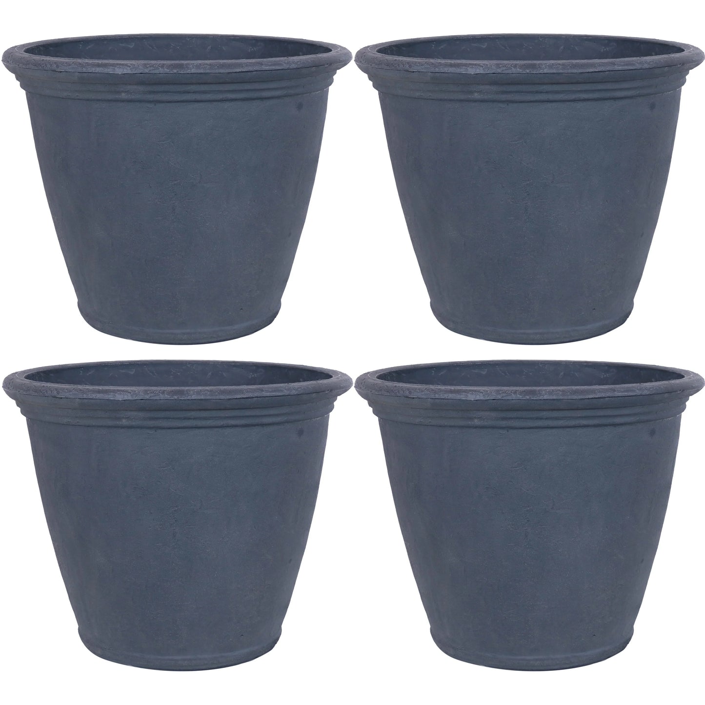 Sunnydaze Anjelica Outdoor Flower Pot Planter - Slate Finish - 24-Inch