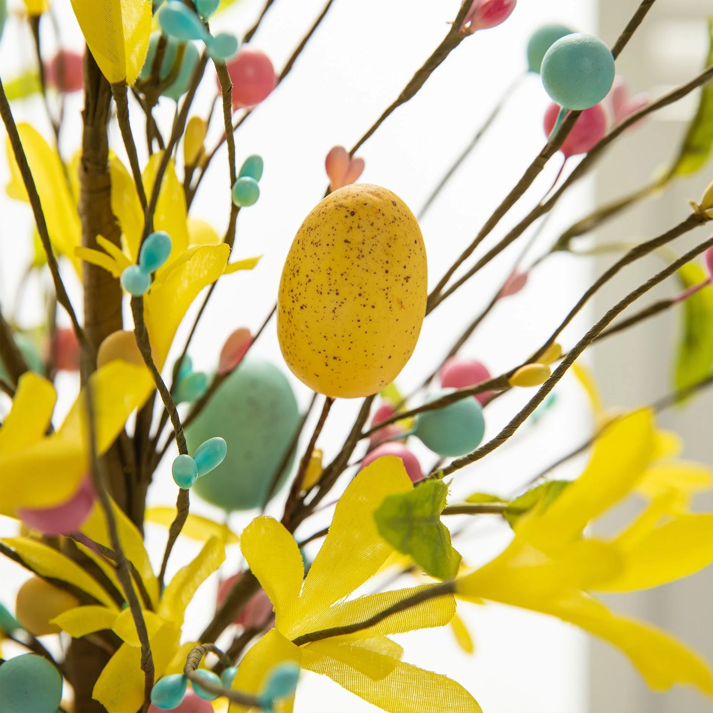 Glitzhome 18"H Easter Eggs Blossom Table Tree Spring Artificial Plants Centerpieces