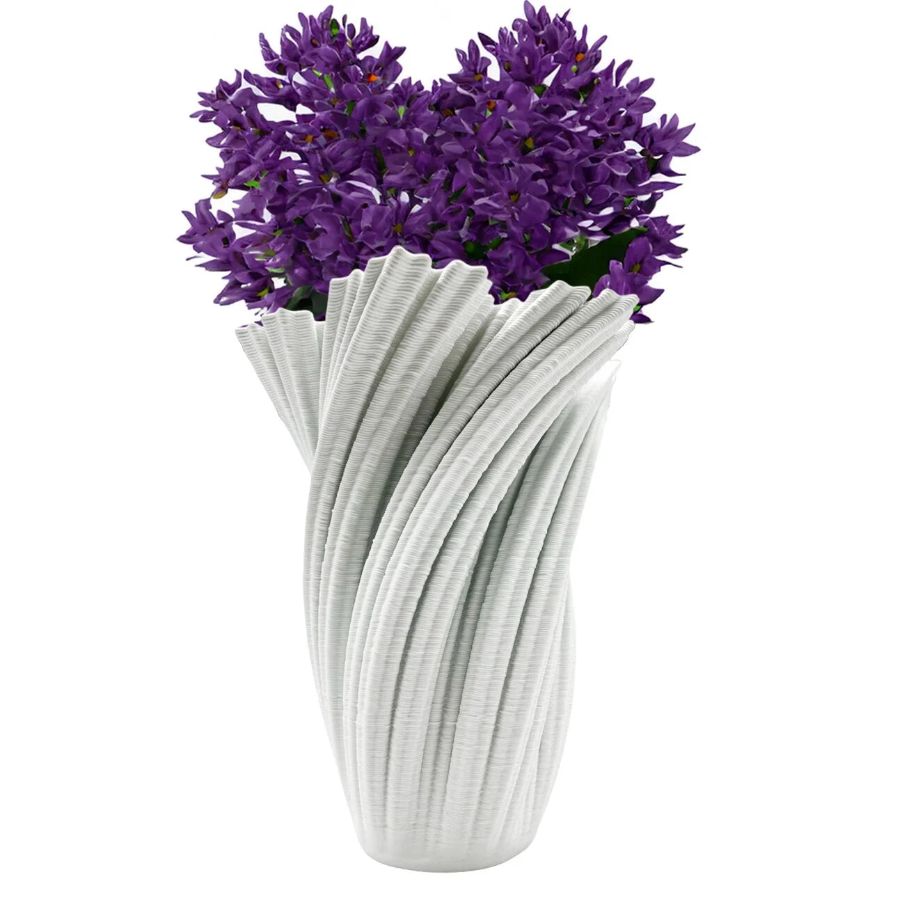 11 Inch Tall White Ceramic Vase