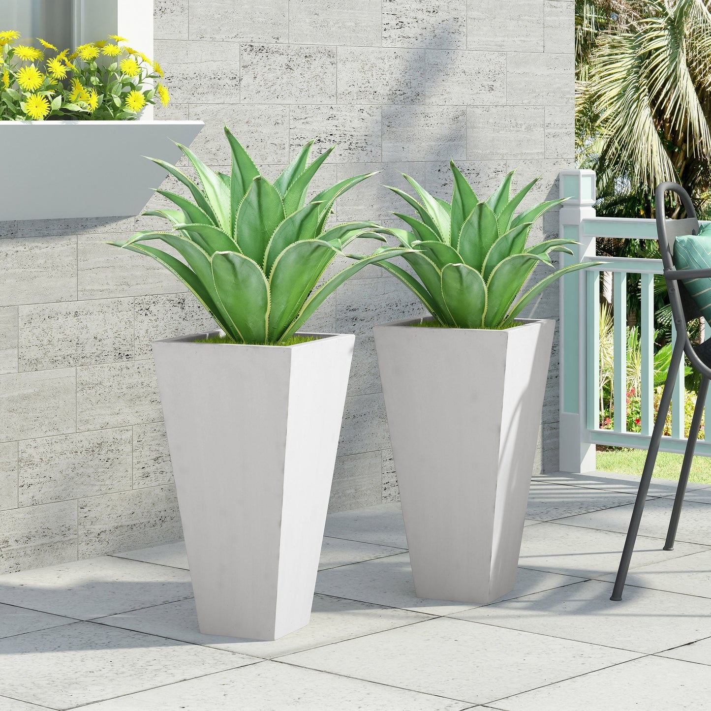 Ella Outdoor Cast Stone Outdoor Planters by Christopher Knight Home