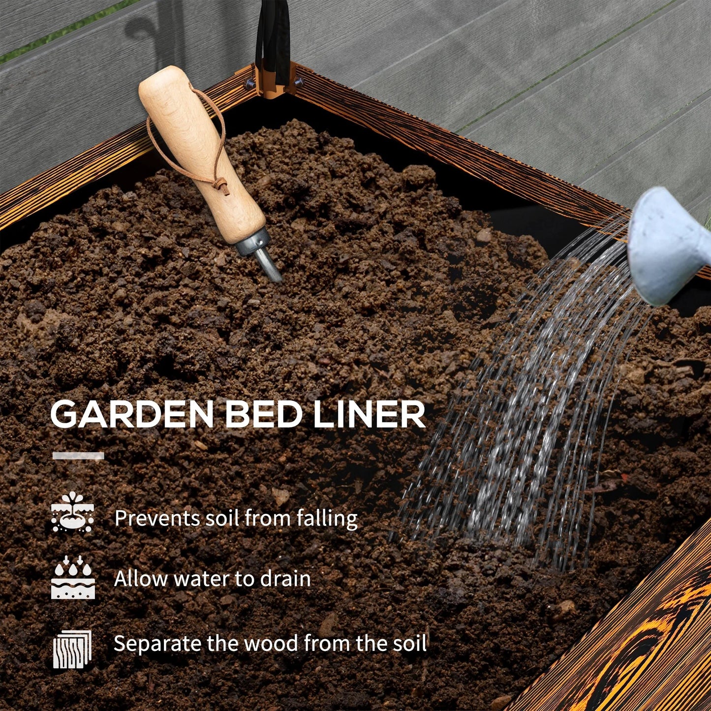 Outsunny Raised Garden Bed with Cover and Storage Shelf, Rectangular Metal Elevated Planter Box