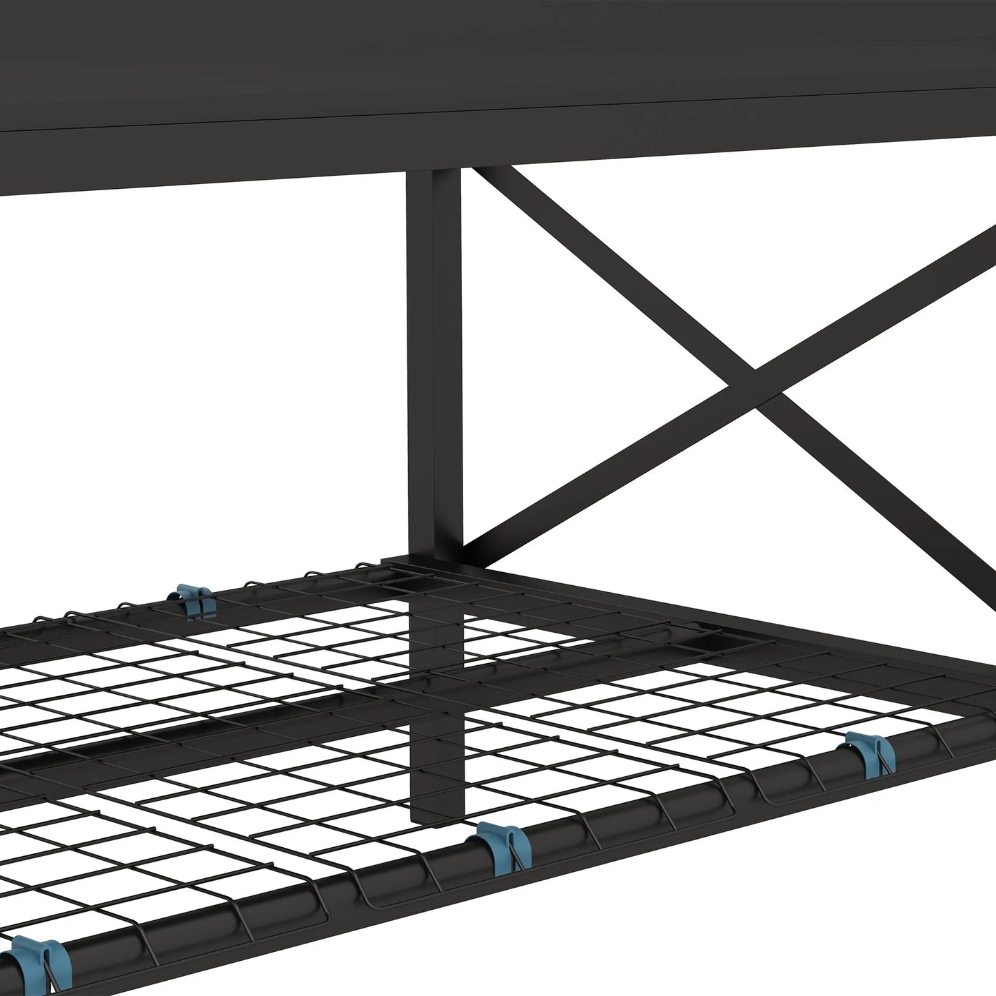 Outsunny Raised Garden Bed with Galvanized Steel Frame, Storage Shelf and Bed Liner, Elevated Planter Box