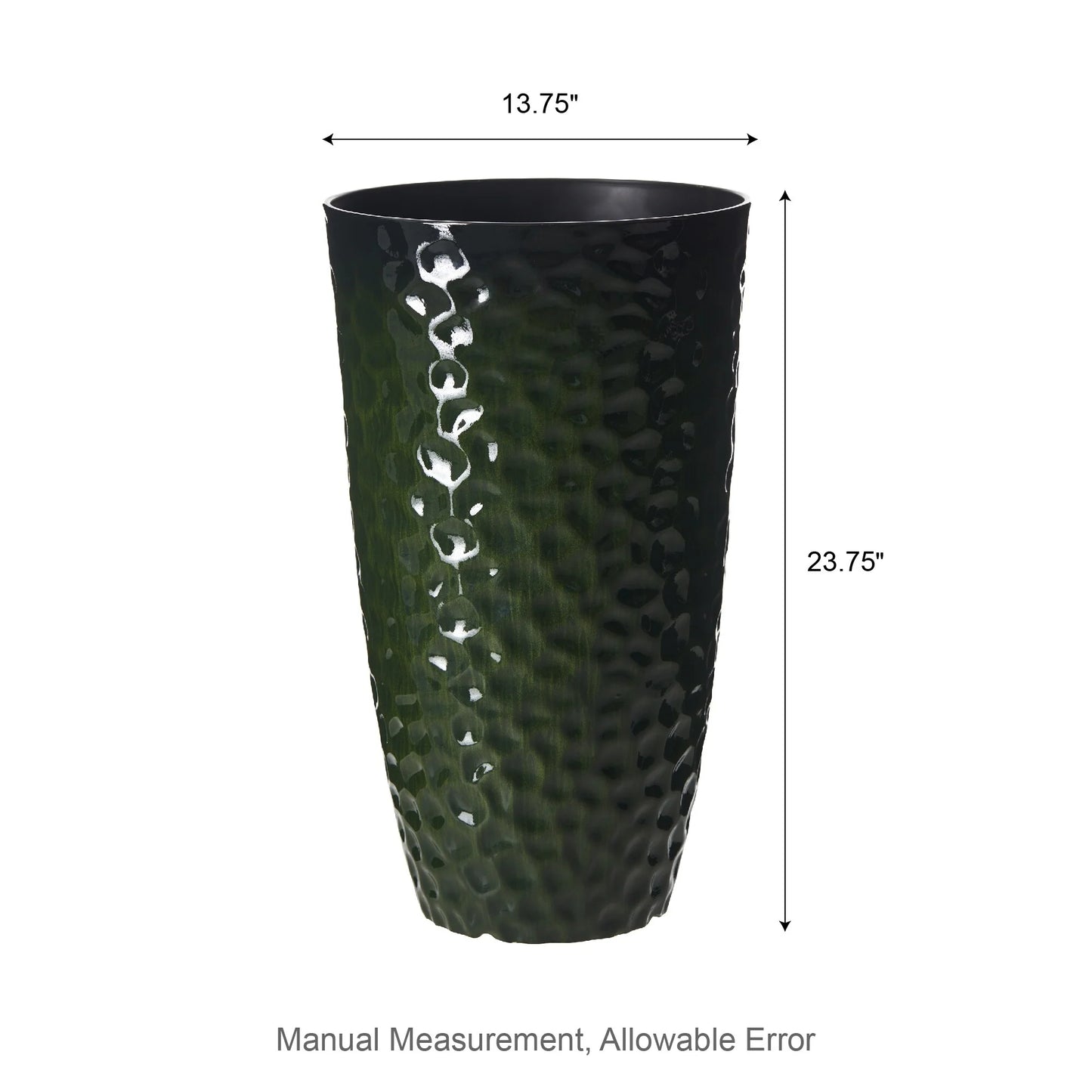 Glitzhome 23.75"H Set of 2 Oversized Eco-Friendly PP and Stone Honeycomb Textured Blue/Green/Red Tall Plastic Planter