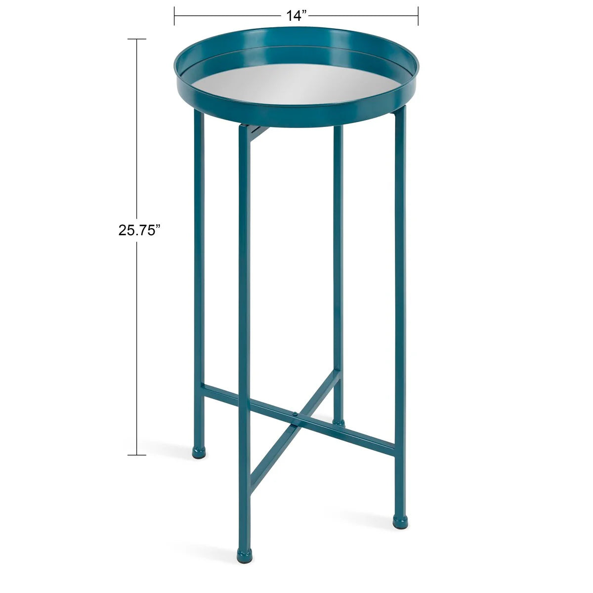 Kate and Laurel Celia Round Foldable Metal Accent Table - 14x14x26