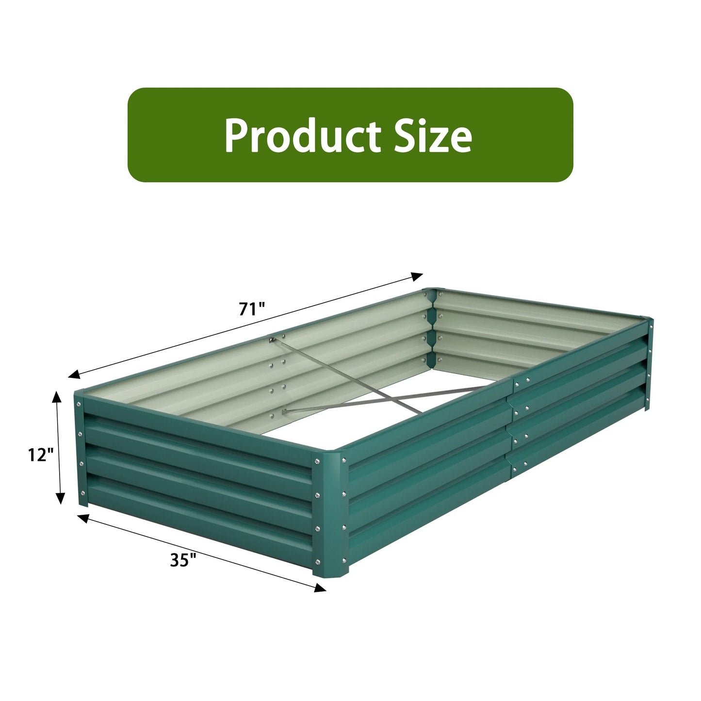 Homall Galvanized Raised Metal Planter Box Garden Bed Planter
