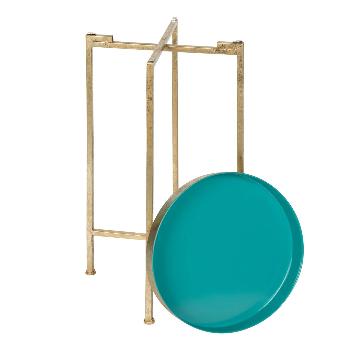 Kate and Laurel Celia Round Foldable Metal Accent Table - 14x14x26