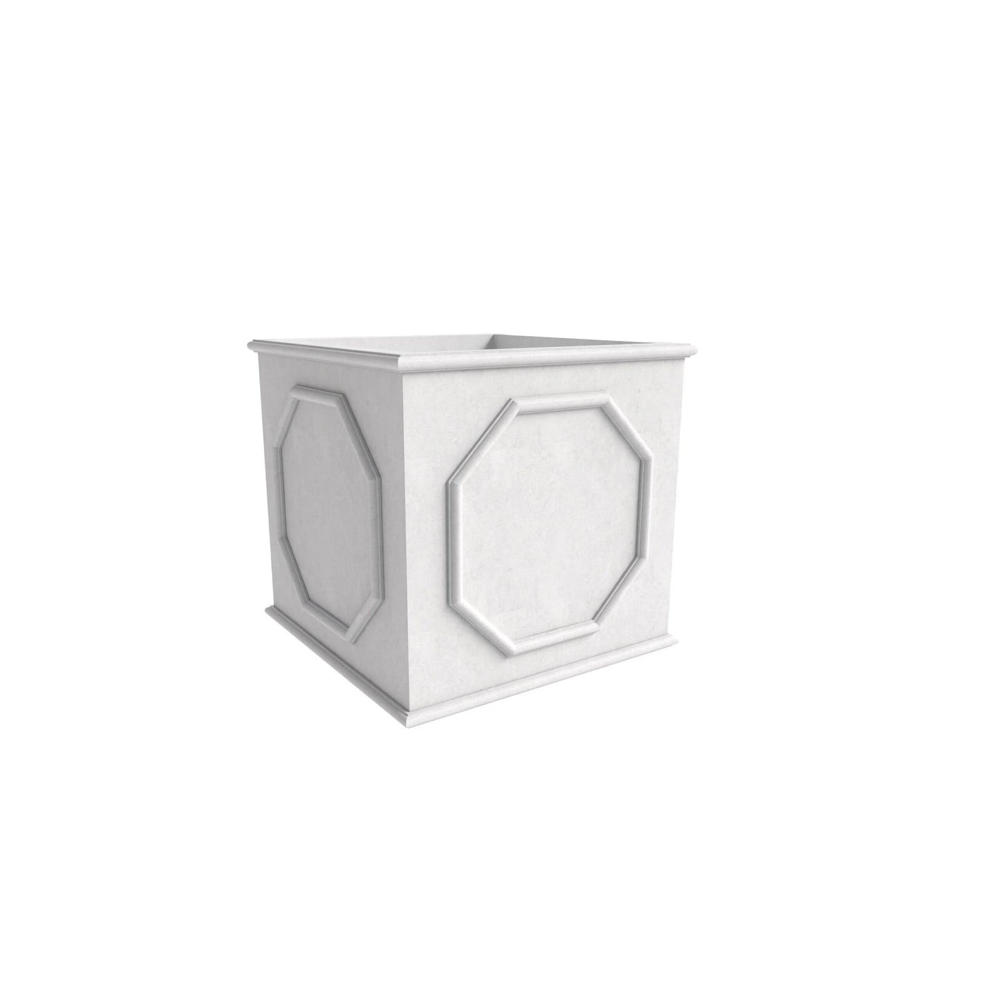 Sprout Modern Fiberstone and MgO Clay Square Planter Pot with Drainage for Home Garden Yard Patio Porch Office Decor