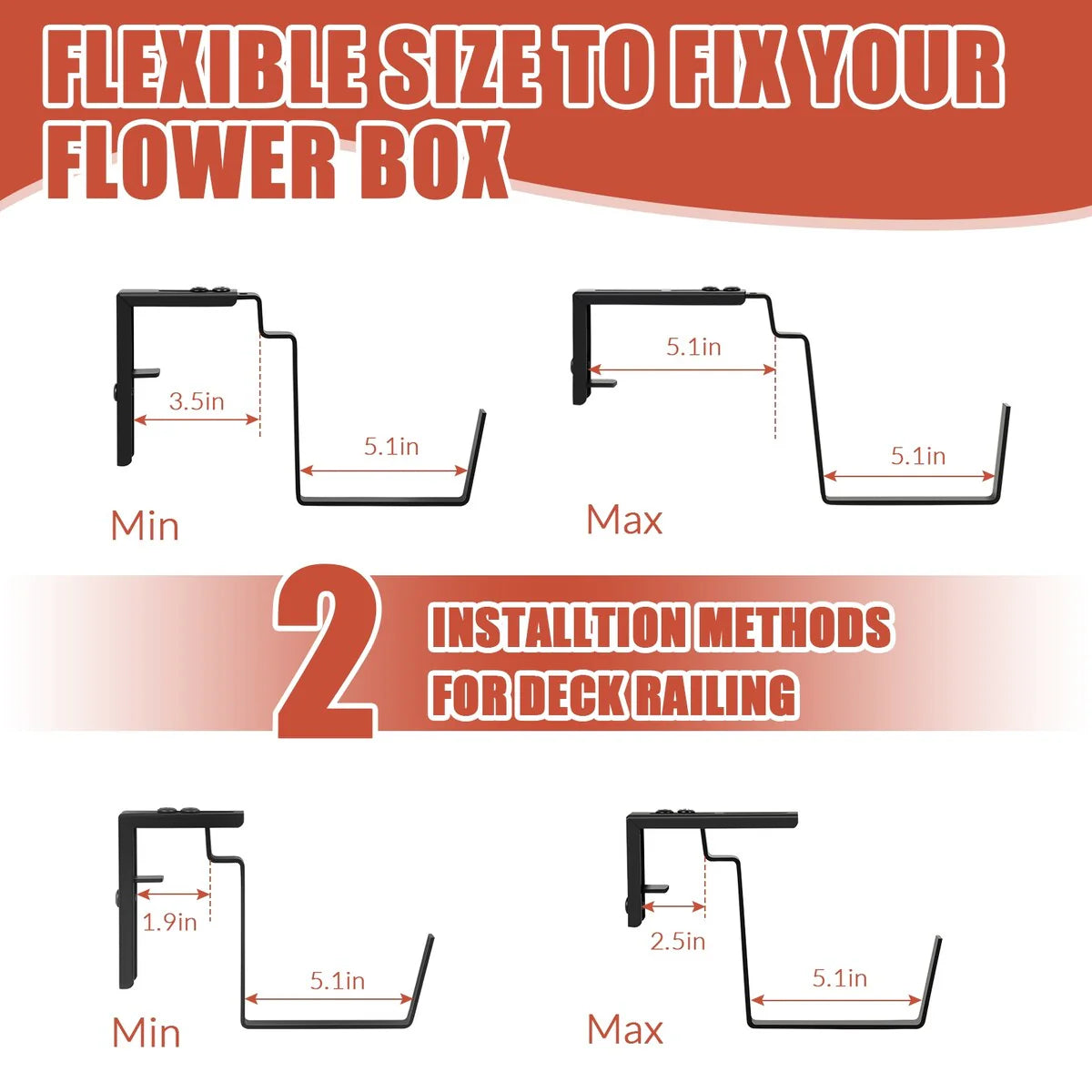 16.9 Inch Balcony Railing Planter Box