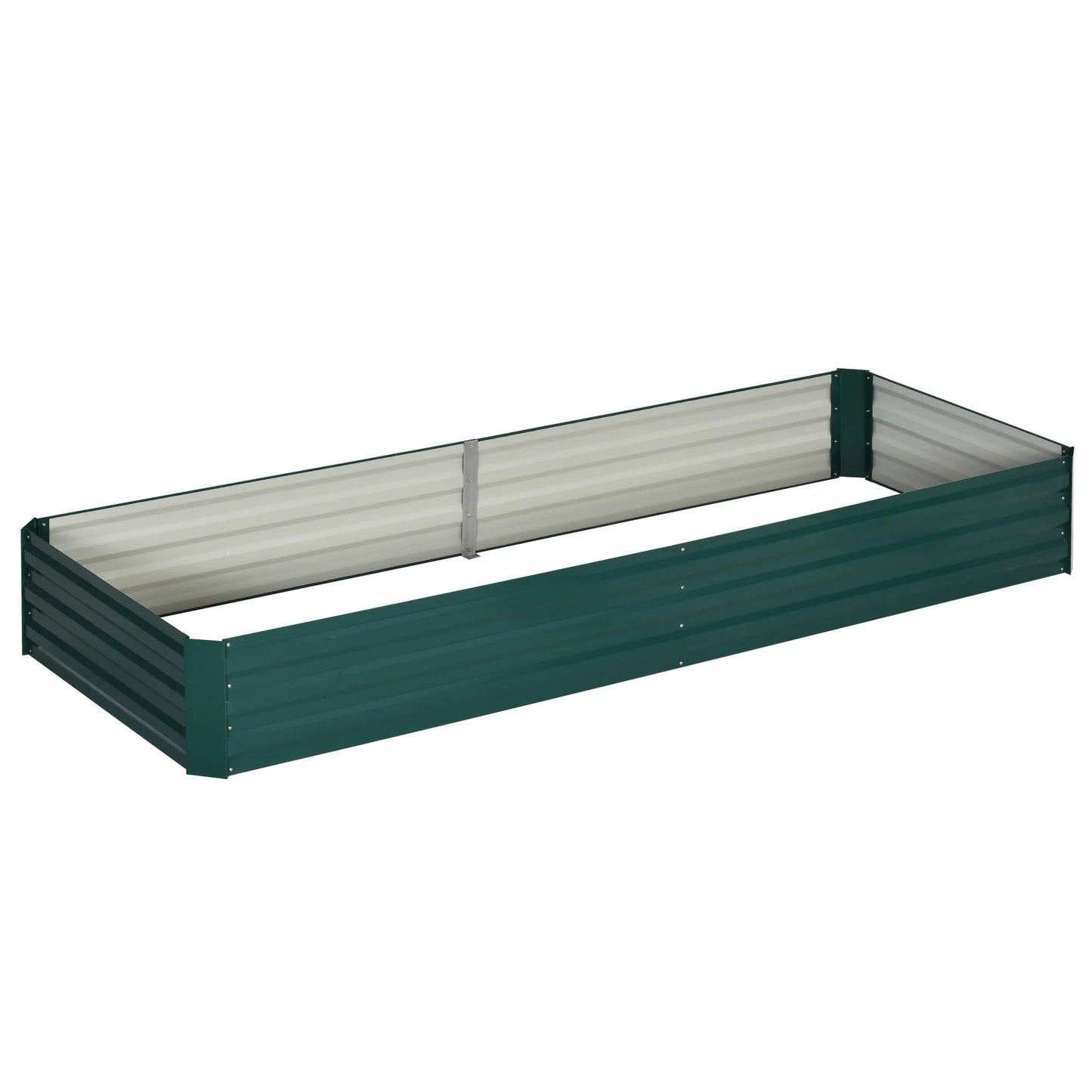 Outsunny 95" x 36" x 12" Galvanized Raised Garden Bed, Metal Elevated Planter Box, Easy DIY and Cleaning for Growing Flowers