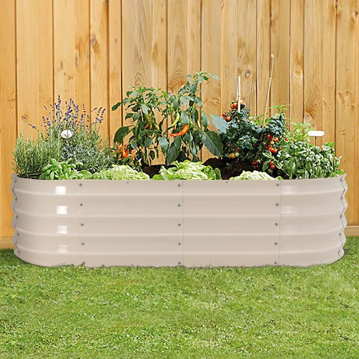 Outdoor 2 Pack Galvanized Raised Garden Bed Kit, 4x2x1ft Planter Raised Garden Boxes Outdoor with Anti-Rust Paint