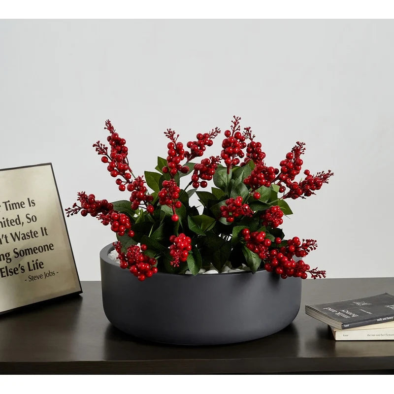 Indoor/Outdoor Large Nordic Minimalist Fiberstone Lightweight Round Bowl Planter Pot - 16, 12 inch Matte Finish