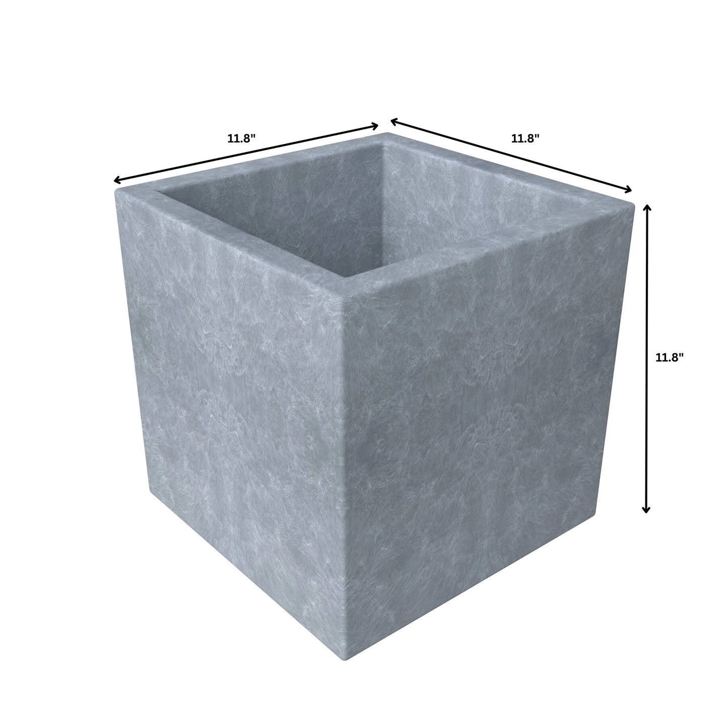 Fern Modern Square Fiberstone and MGO Clay Planter with Drainage for Indoor & Outdoor Home Office Patio Yard Decor