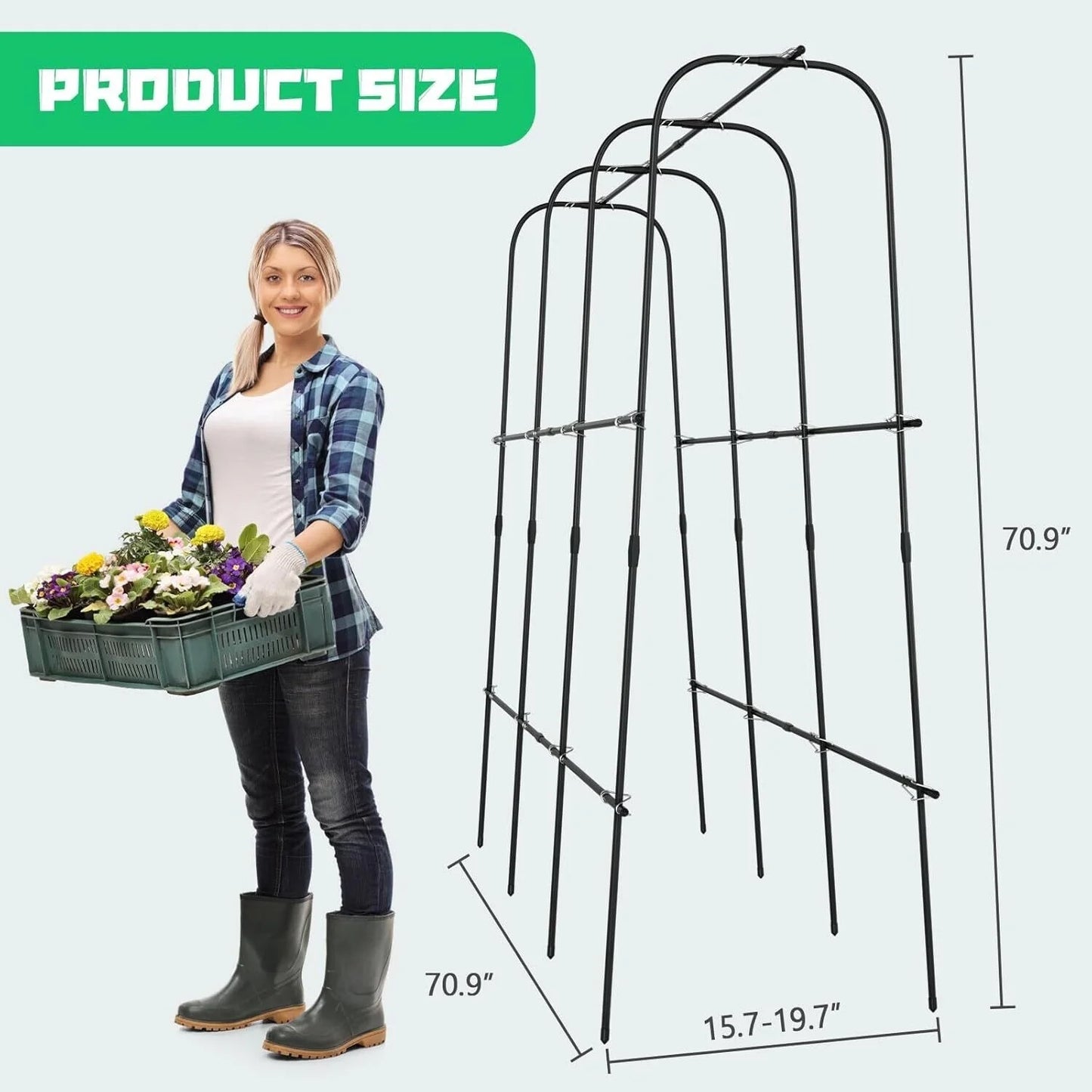 DoCred Garden Trellis for Climbing Plants, Outdoor Metal Trellis