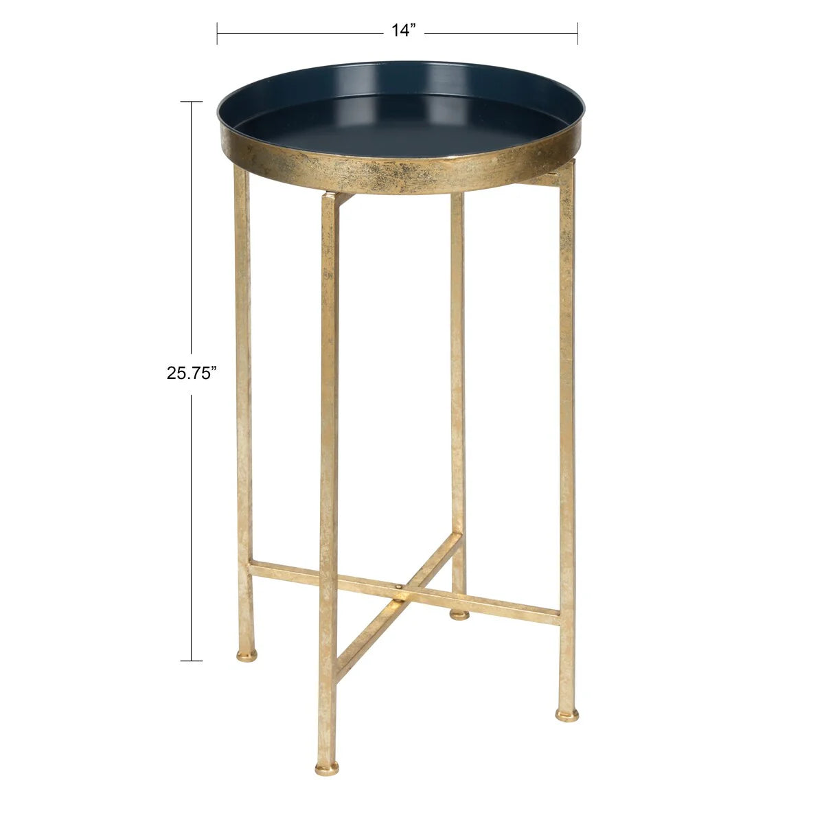 Kate and Laurel Celia Round Foldable Metal Accent Table - 14x14x26