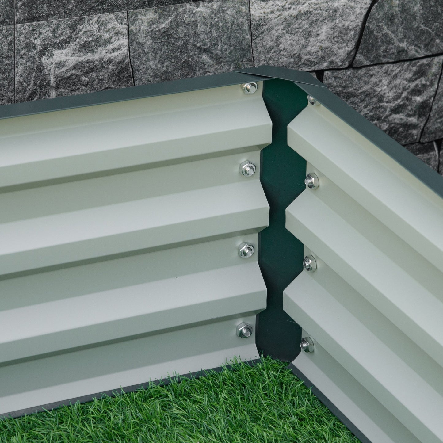 Outsunny 4' x 4' x 1' Raised Garden Bed Box with Weatherized Steel Frame for Vegetables, Flowers, & Herbs, Green