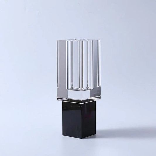 Square Vase Crystal Colored Base