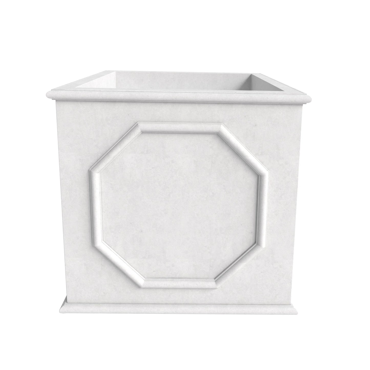 Sprout Modern Fiberstone and MgO Clay Square Planter Pot with Drainage for Home Garden Yard Patio Porch Office Decor