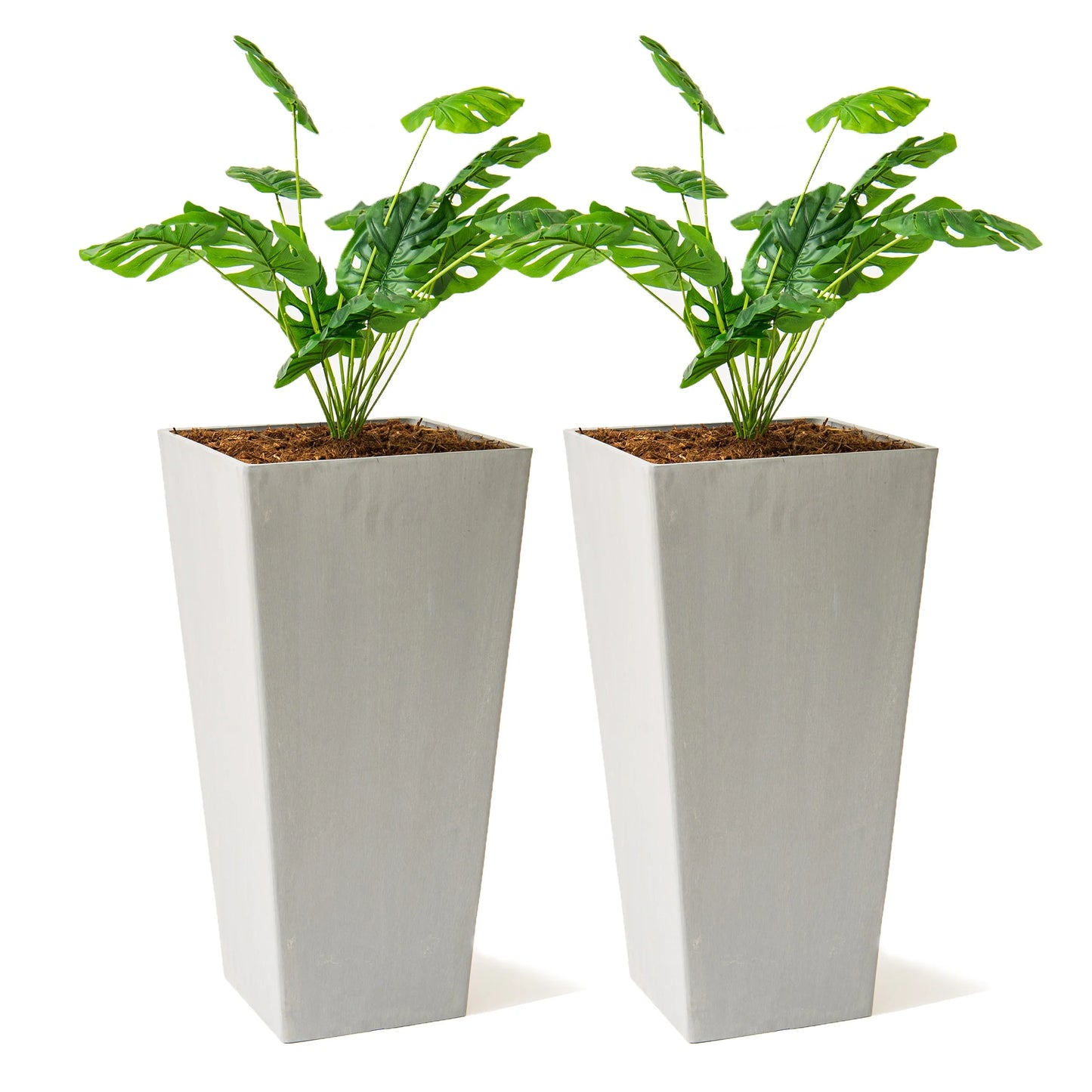XBrand Modern Square Tapered Planter – 28" or 30" Tall, Indoor & Outdoor Use