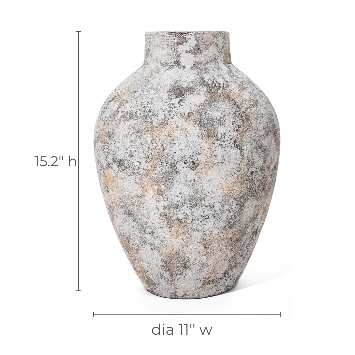 Marbled White Tall Round Stoneware Vase (Single)
