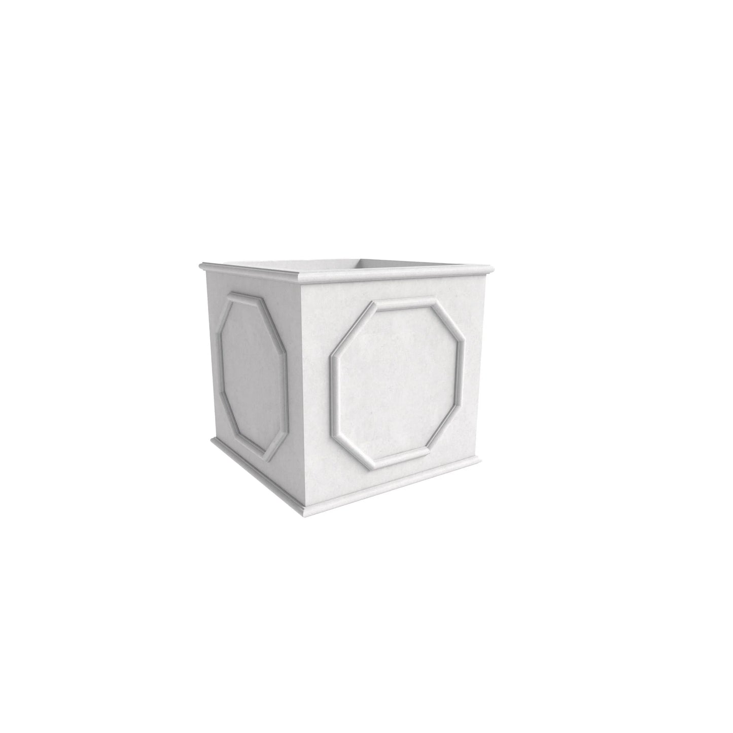 Sprout Modern Fiberstone and MgO Clay Square Planter Pot with Drainage for Home Garden Yard Patio Porch Office Decor