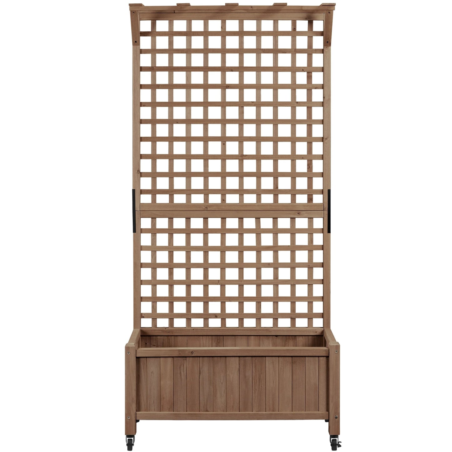 Yaheetech 72"H Wood Planter Raised Bed with Trellis Free Standing Planter Box for Garden Yard