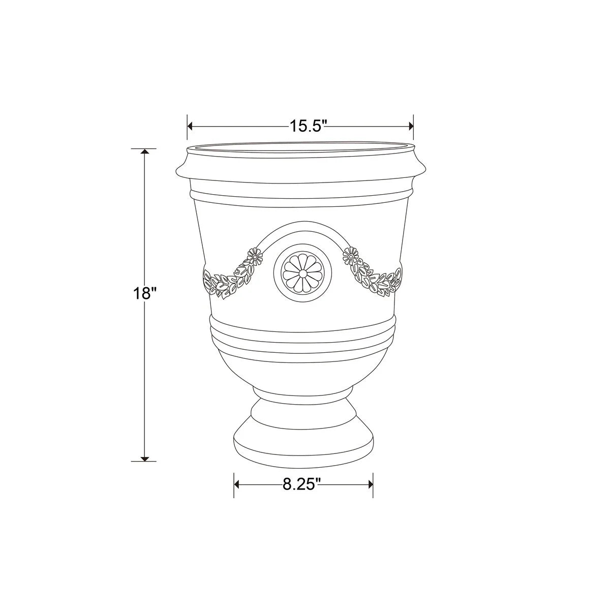 Southern Patio Porter Resin Urn Planter