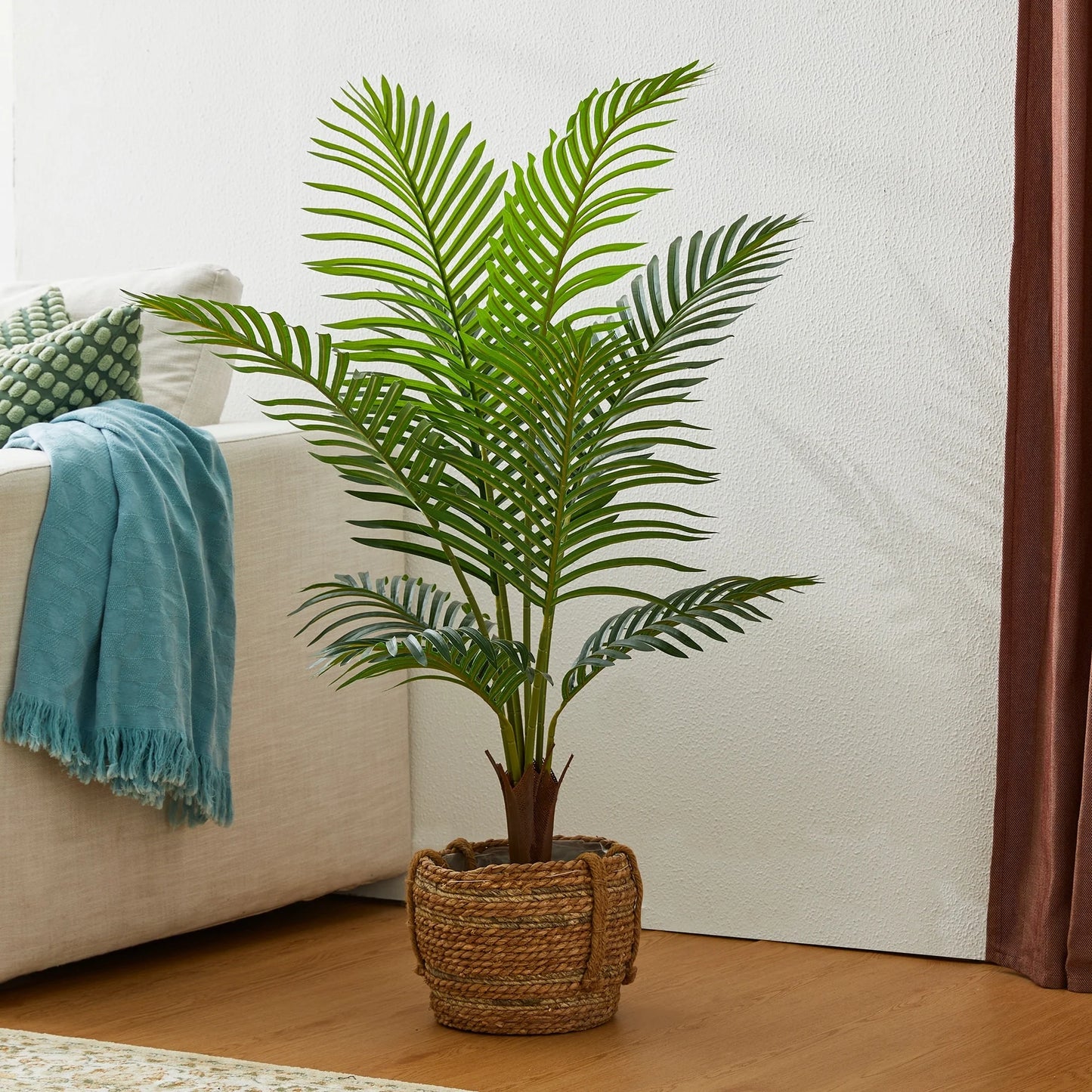 Glitzhome 43"H Real Touch Areca Palm Artificial Fronds Tree in Pot - 19.75"D x 43.25"H