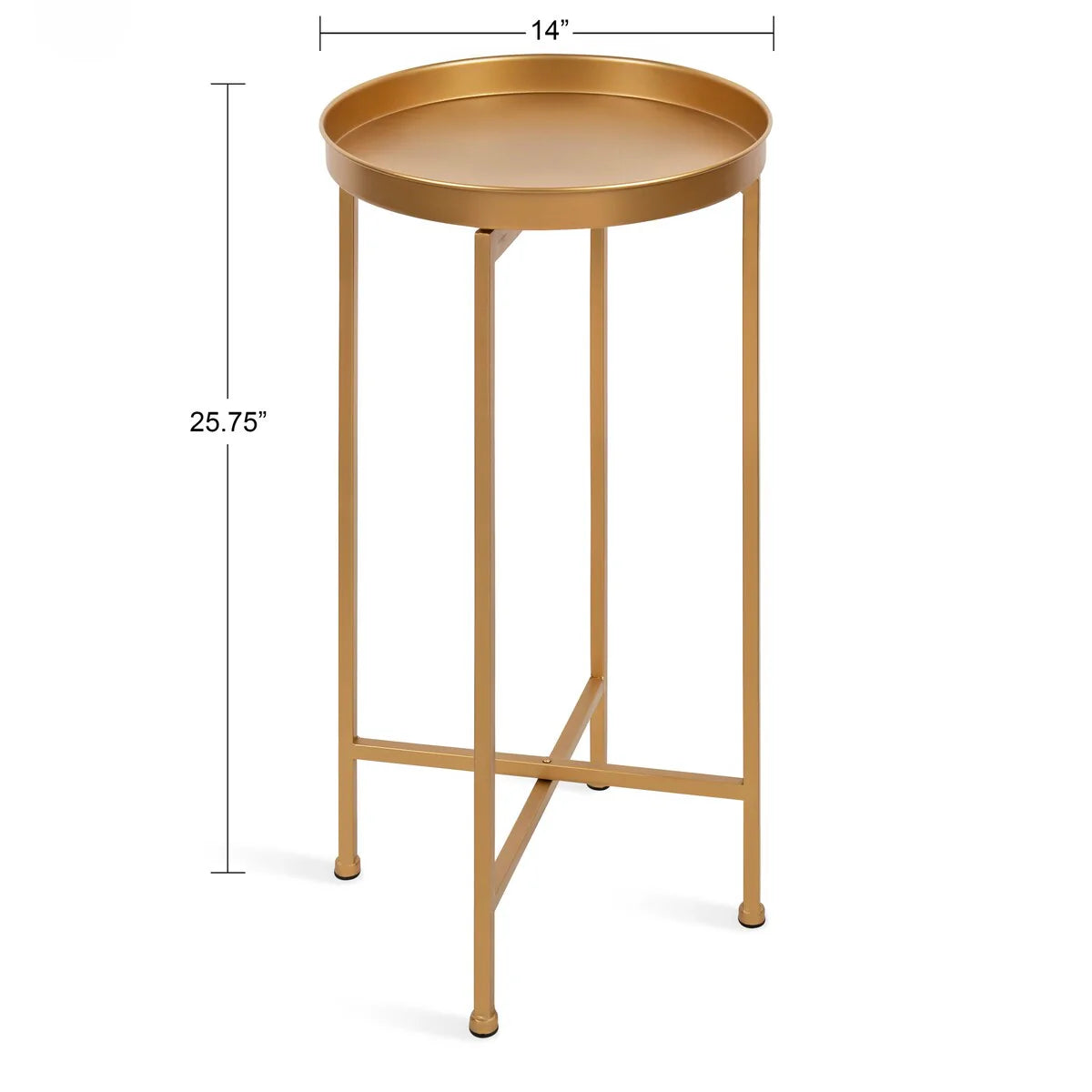 Kate and Laurel Celia Round Foldable Metal Accent Table - 14x14x26