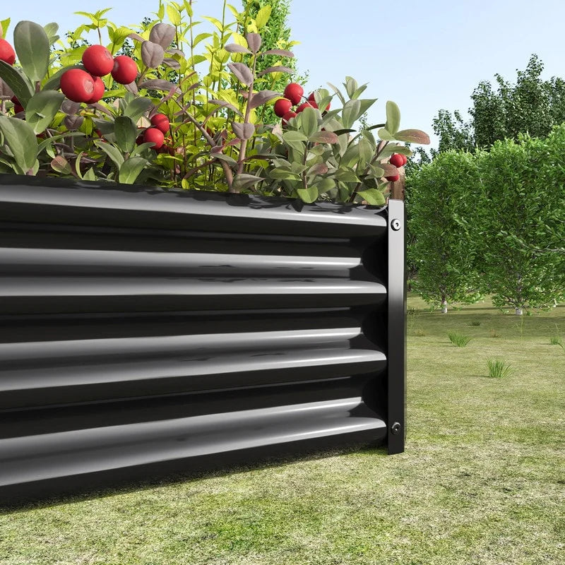 Metal Raised Garden Bed Outdoor Rectangle Planter Box for Gardening