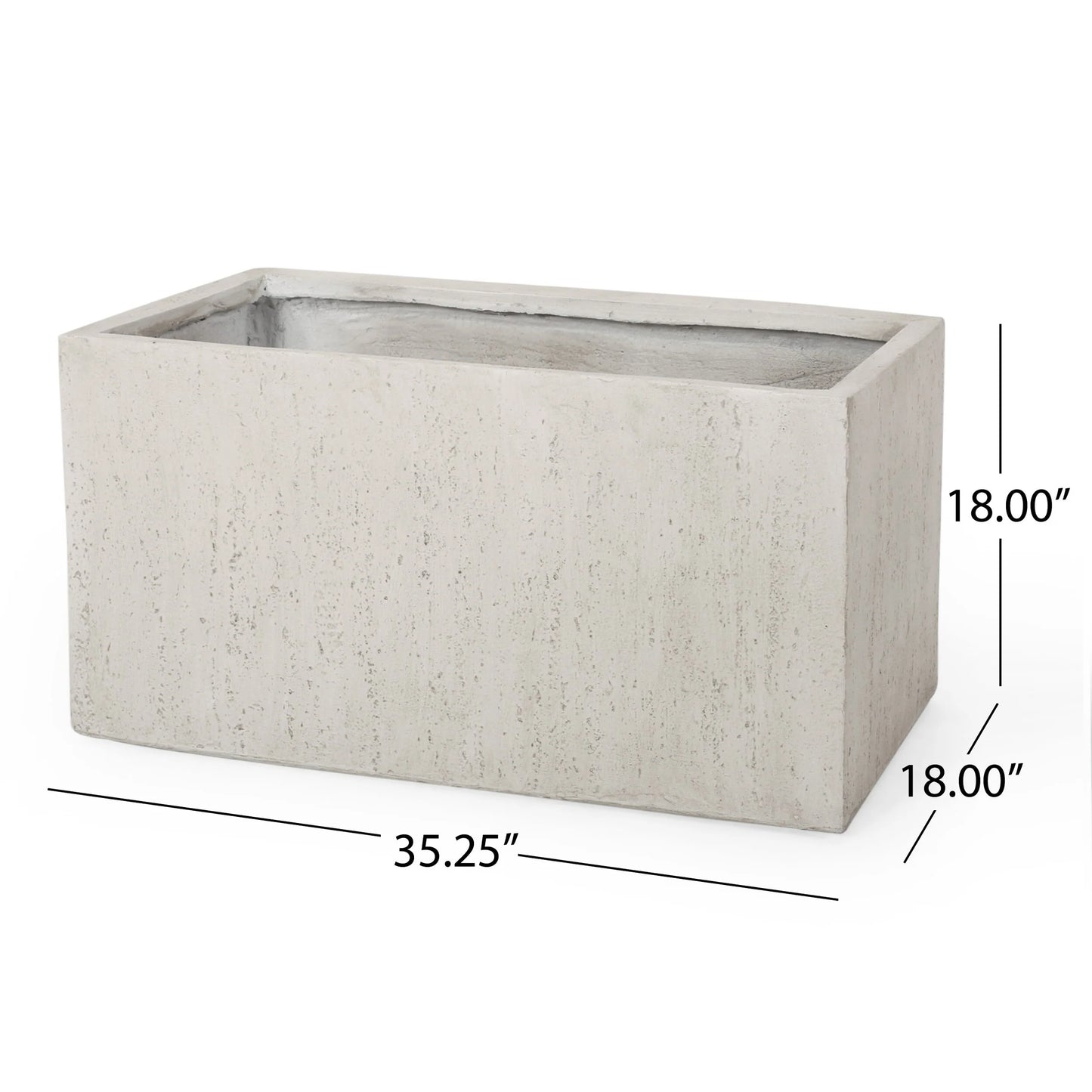 Ella Outdoor Modern Cast Stone Rectangular Planter by Christopher Knight Home