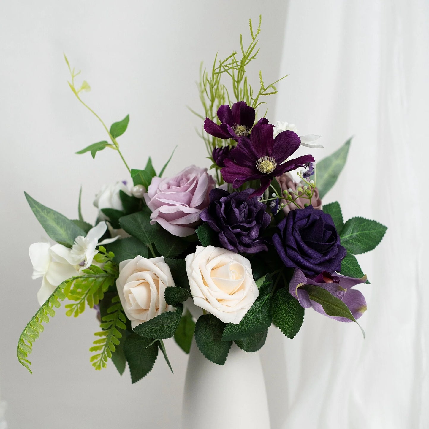 11 Inch Wedding Bouquet, Boho Bridesmaid Bouquet, Real Touch Bridal Bouquet, Floral Arrangement for Wedding