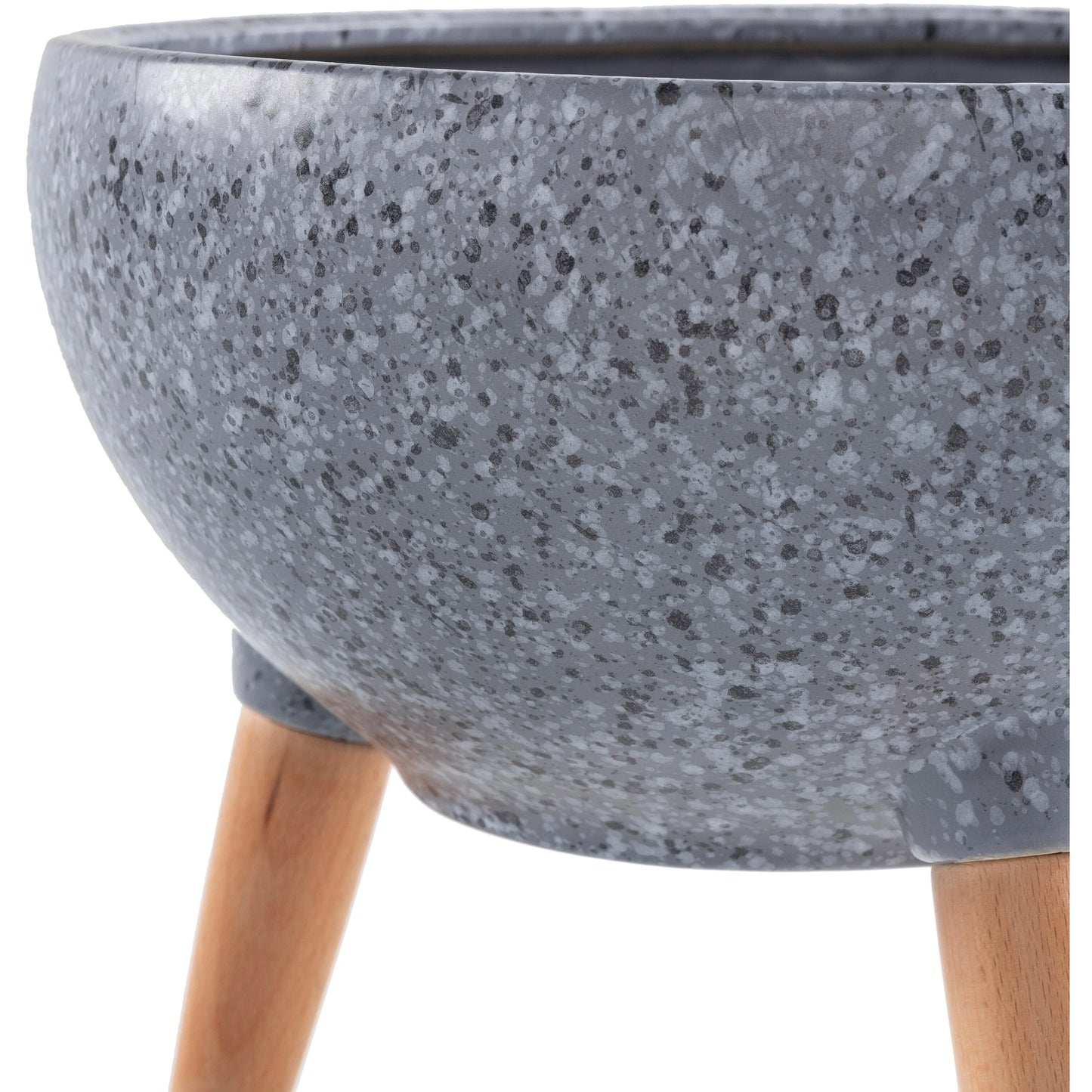 Nabila Half Circle Ceramic Planter - 10"H x 13"W x 13"D