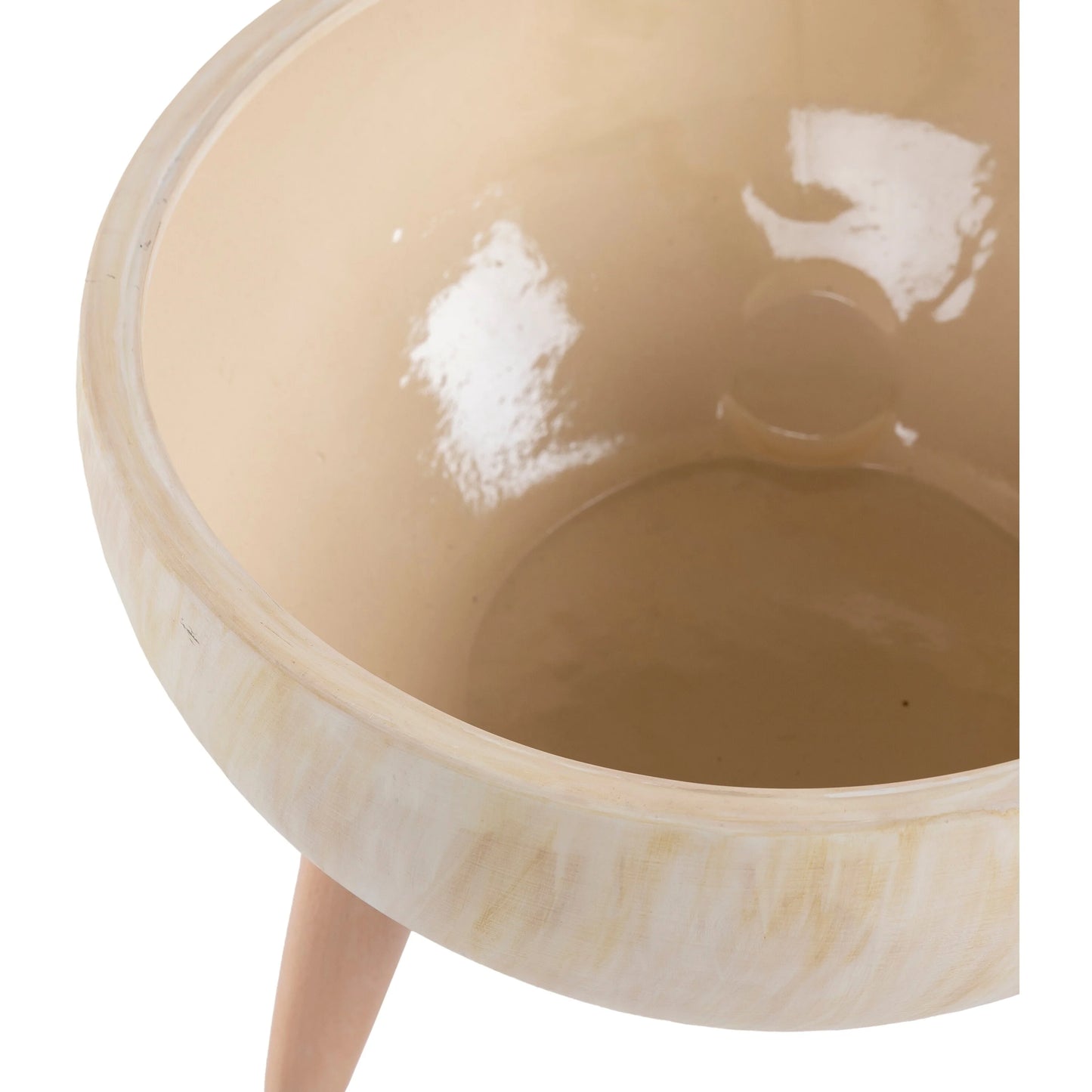 Nabila Half Circle Ceramic Planter - 10"H x 13"W x 13"D