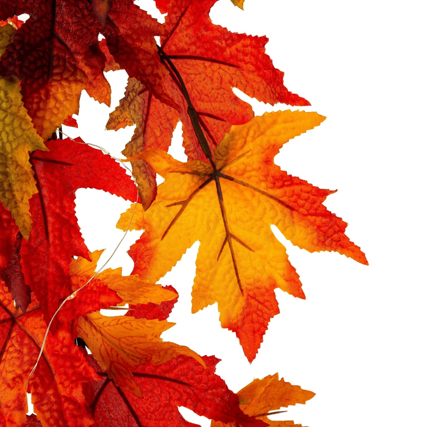 Glitzhome LED Lighted Fall Maple Leaves Wreath/Garland for Thanksgiving