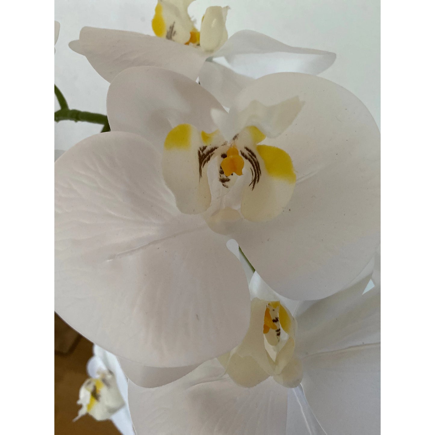Artificial Orchid Phalaenopsis Plant Including Metallic Vase, 24"