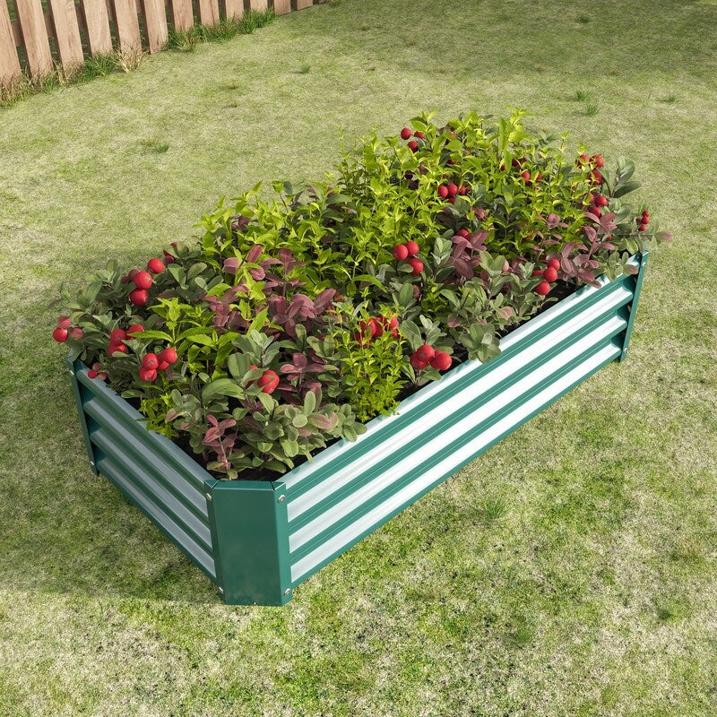 Metal Raised Garden Bed Outdoor Rectangle Planter Box for Gardening