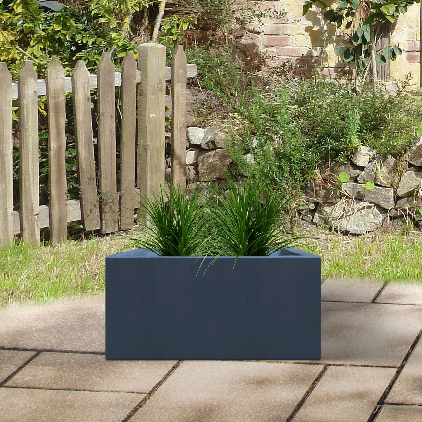 Durx-litecrete Lightweight Concrete Modern Long Granite Color Low Planter-Large - 31.1'x14.6'x14.8'