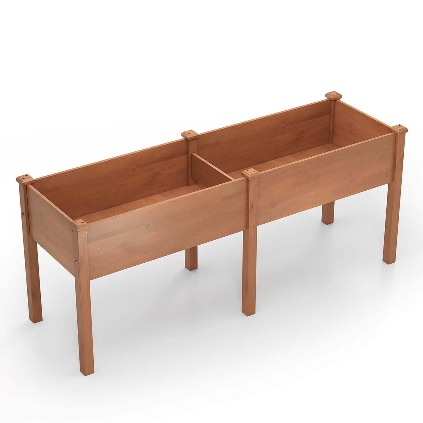 Costway Raised Garden Bed Elevated Fir Wood Planter Box with 2 Large - See Details