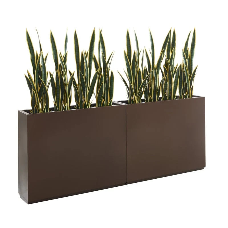 Metallic Heavy Planter for Outdoor Plants, 38Lx10Wx30H Inches Tall and Long Metal Divider Planter Box - 38"x30"x10"