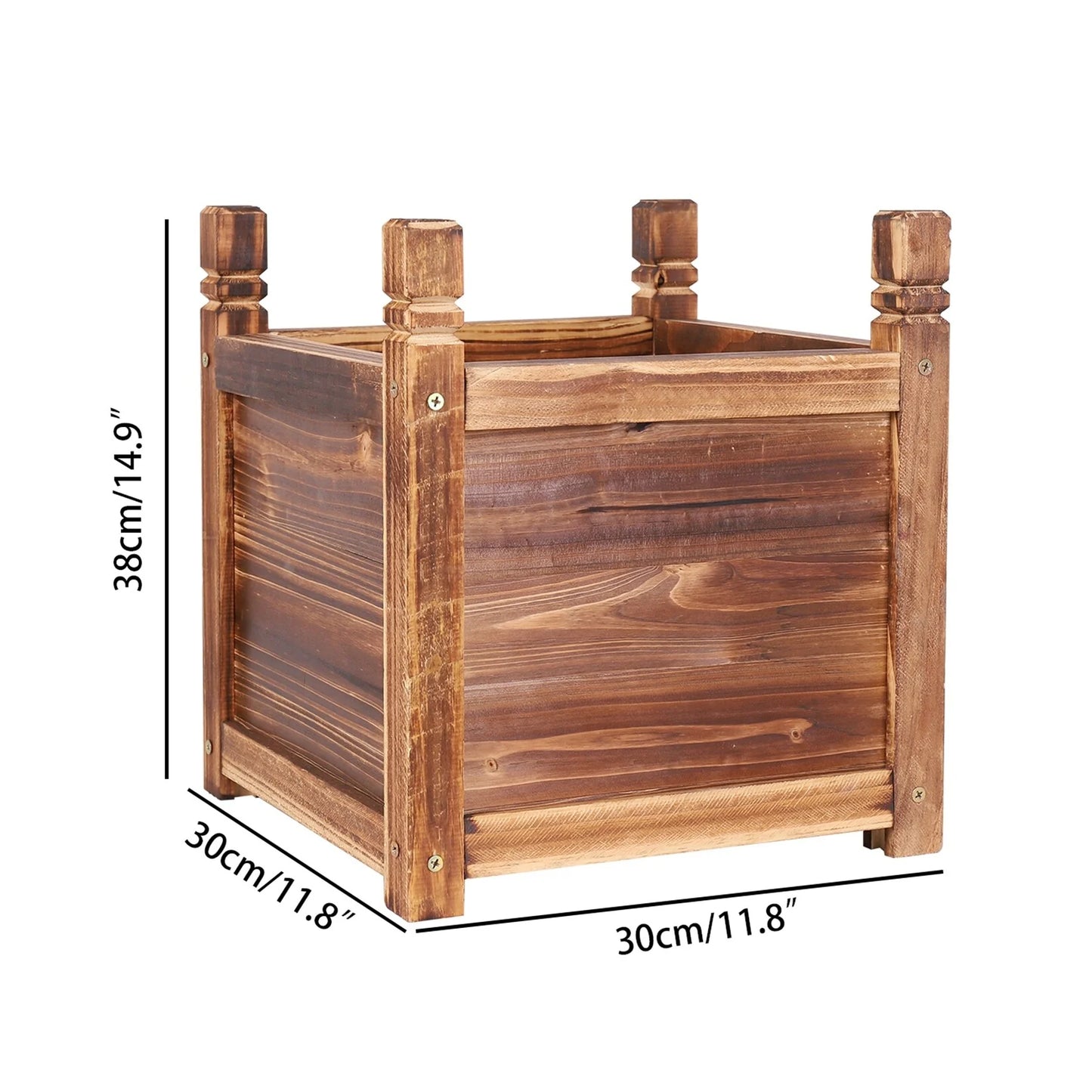 Raised Planter Trough Wood Garden Vegetables Raised Box Outdoor
