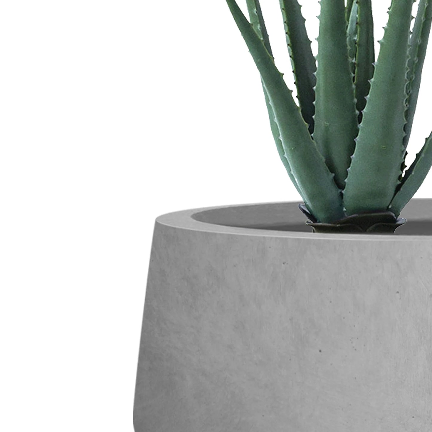 Kante 21.6", 16.9", 12.5"W Round White Concrete Planters (Set of 3), Outdoor/Indoor