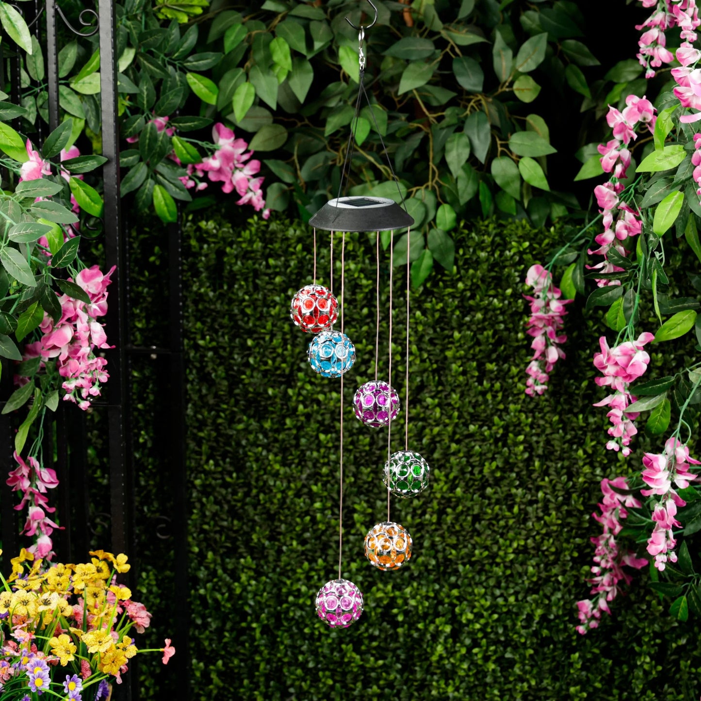 Solar Hanging Gem Multi-Color Sphere Mobile with LED Light