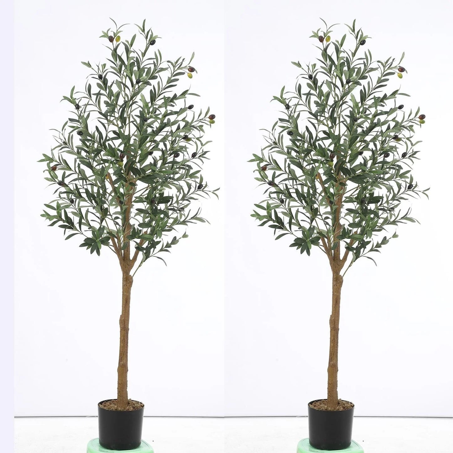 1/2pcsArtificial Olive Tree 5/4.25/6FT(60/51/72in) Tall Faux Silk Olive Trees