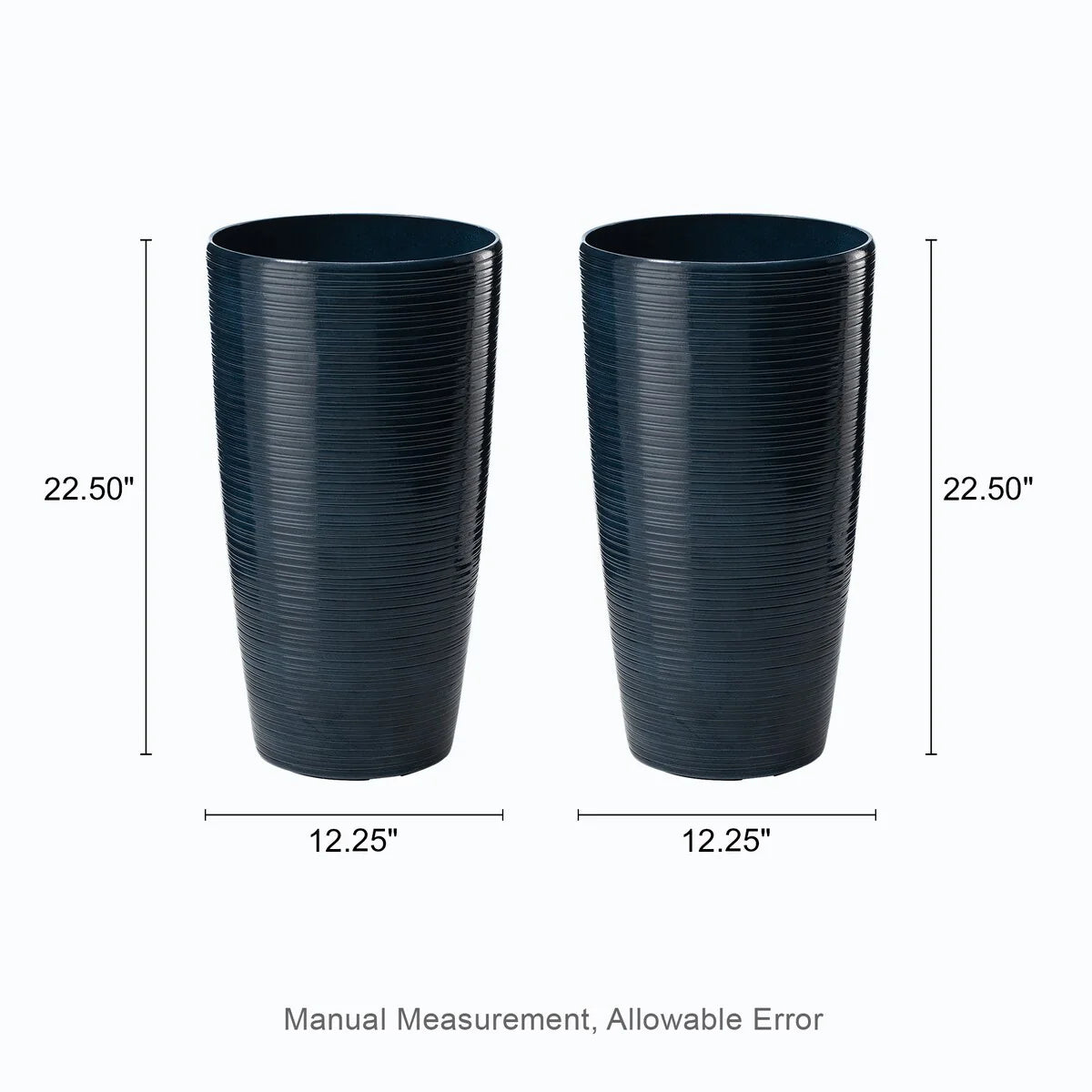 Glitzhome 22.5"H Oversized Set of 2 Eco-Friendly Resin Stone Faux Ceramic Textured Tall Planters Porch Flowerpot