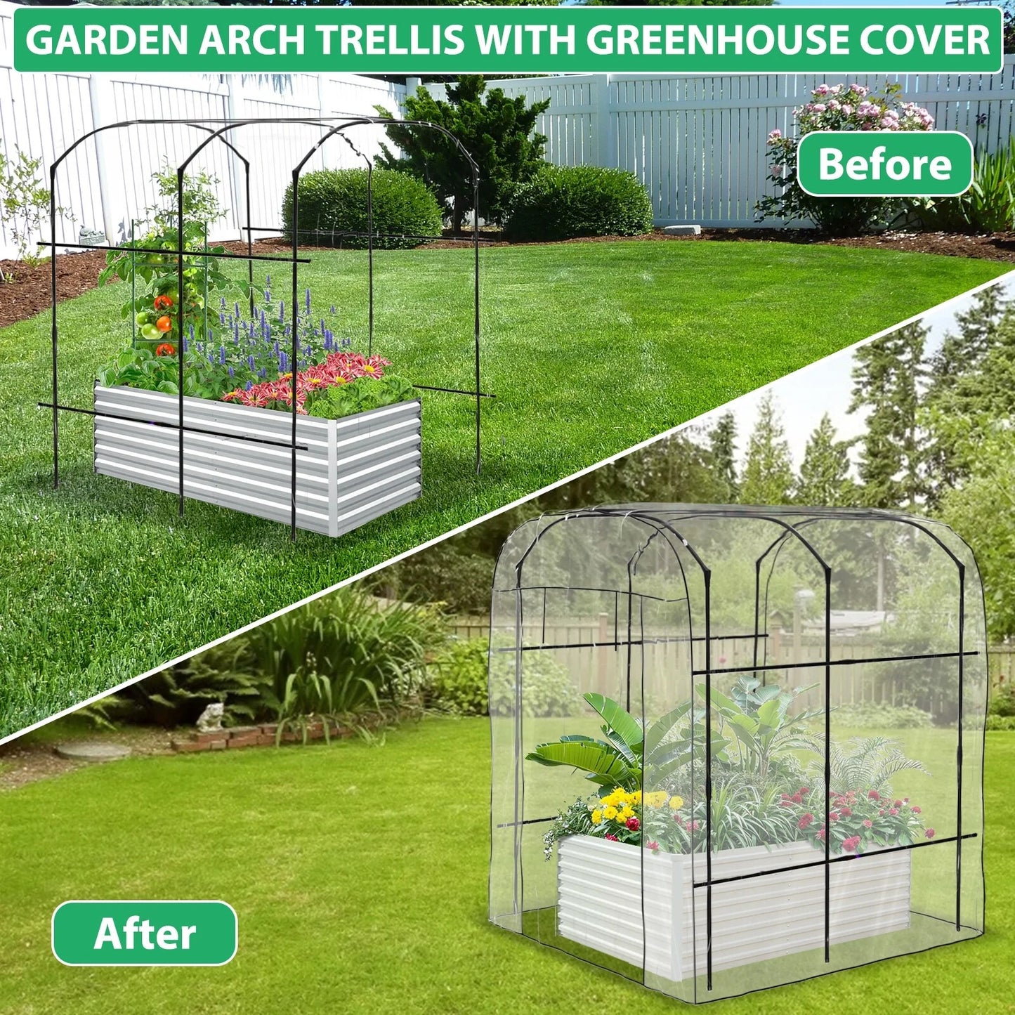 DoCred Garden Trellis for Climbing Plants, Outdoor Metal Trellis
