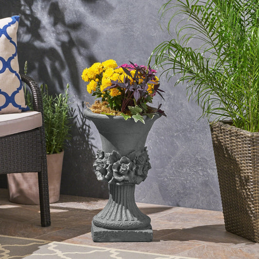 Calliope Antique Botanical Lightweight Concrete Chalice Garden Urn Planter by Christopher Knight Home